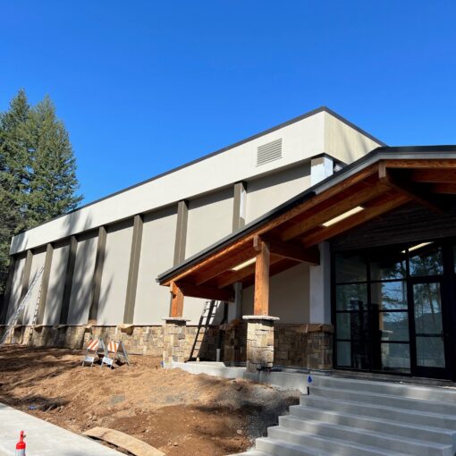 The Detroit Lake Community and Civic Center is nearing completion and a grand opening is scheduled for June 4. The facility will house public meeting spaces as well as Detroit City Hall and firefighting equipment for Idanha-Detroit Rural Fire Protection District.