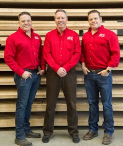 Kyle Freres, left, Rob Freres, center, and Tyler Freres are part of a multigenerational family dynasty that has run an innovative forest products company in the Santiam Canyon since 1922.