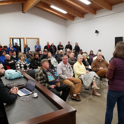 An overflow crowd of nearly 50 people turned out Nov. 5 for a public session on fire recovery planning in the Santiam Canyon. Officials hope the plan will be ready by next spring.